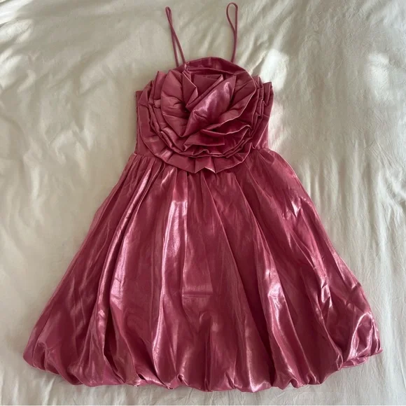 Sister Jane Pink Smocked Satin Mini Dress - Picture 9 of 15